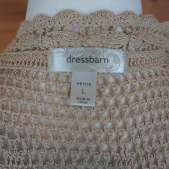 Dress Barn Tan Knit Cardigan Top‎ Size Large Petite - Picture 6 of 7